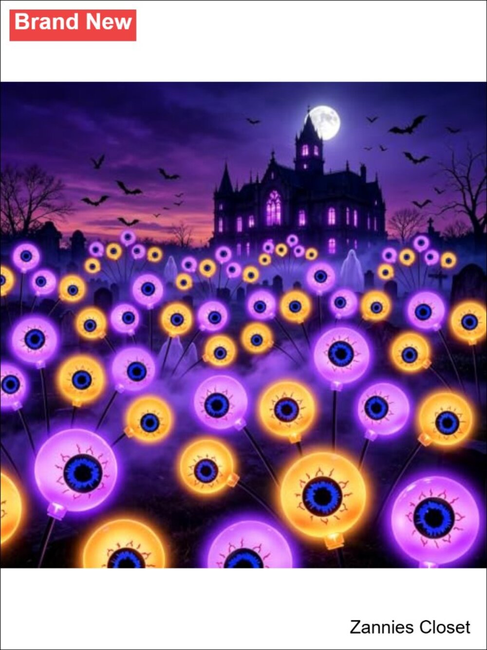 👻 Solar Eyeball Halloween Lights 4 Pack Outdoor Decor